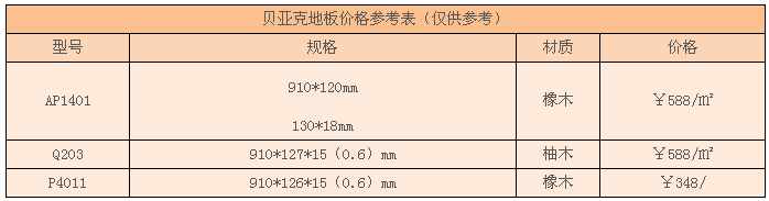 贝亚克地板价格