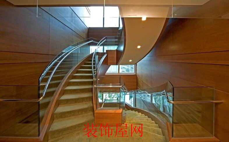 玻璃楼梯扶手图片 钢化玻璃楼梯扶手