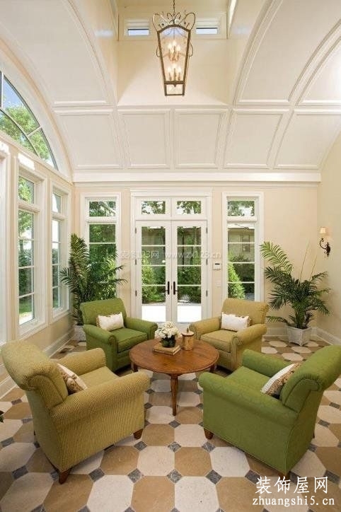 别墅简欧风格室内阳台阳光房设计